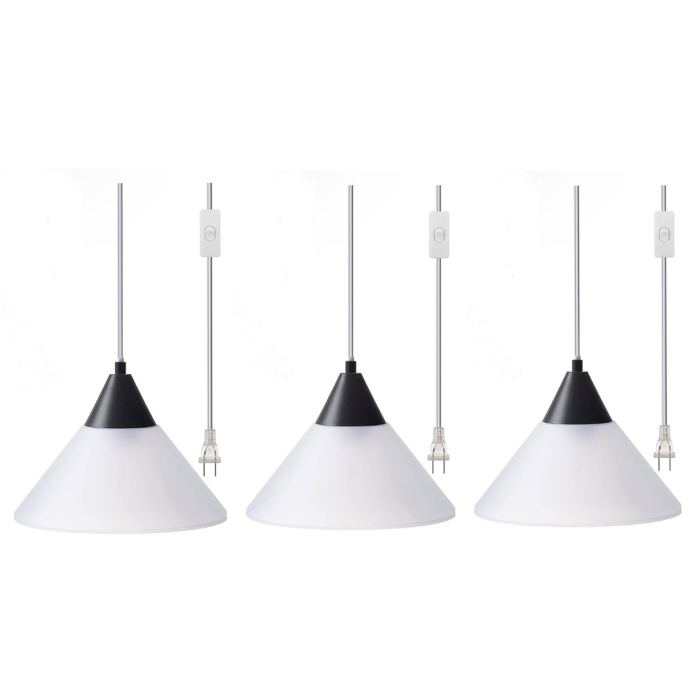 Set of 3 Hanging Pendant Light Plug in,